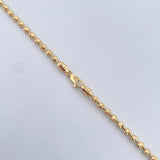 Cadena Militar 25.6gr / 59.5cm / 4mm Bolas Diamantadas Oro Amarillo 18K $