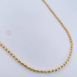 Cadena Militar 25.6gr / 59.5cm / 4mm Bolas Diamantadas Oro Amarillo 18K $
