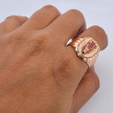 Anillo Virgen Guadalupe 7.15gr / T11 / Circones Blancos Azules Fucsias Oro Rosa 18K $
