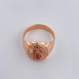 Anillo Virgen Guadalupe 7.15gr / T11 / Circones Blancos Azules Fucsias Oro Rosa 18K $