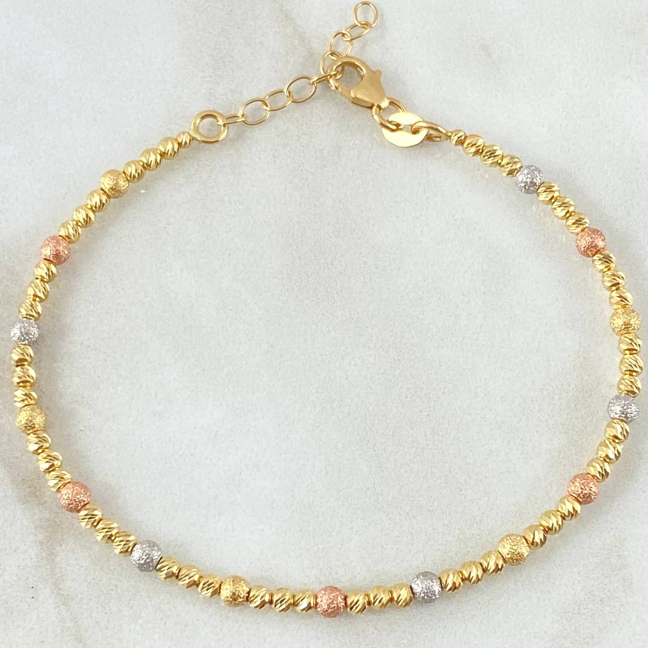 Pulso Aro Bolas 5.05gr / 17cm-20cm / +4 Oro 18K ©