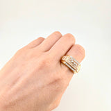 Anillo Caballo rectangulo 7.7g / T10 Tres Oros 18K