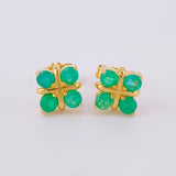Topos Flor Regalo Esmeraldas 72pts 2.3gr / Oro Amarillo 18K