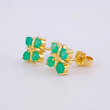 Topos Flor Regalo Esmeraldas 72pts 2.3gr / Oro Amarillo 18K