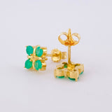 Topos Flor Regalo Esmeraldas 72pts 2.3gr / Oro Amarillo 18K