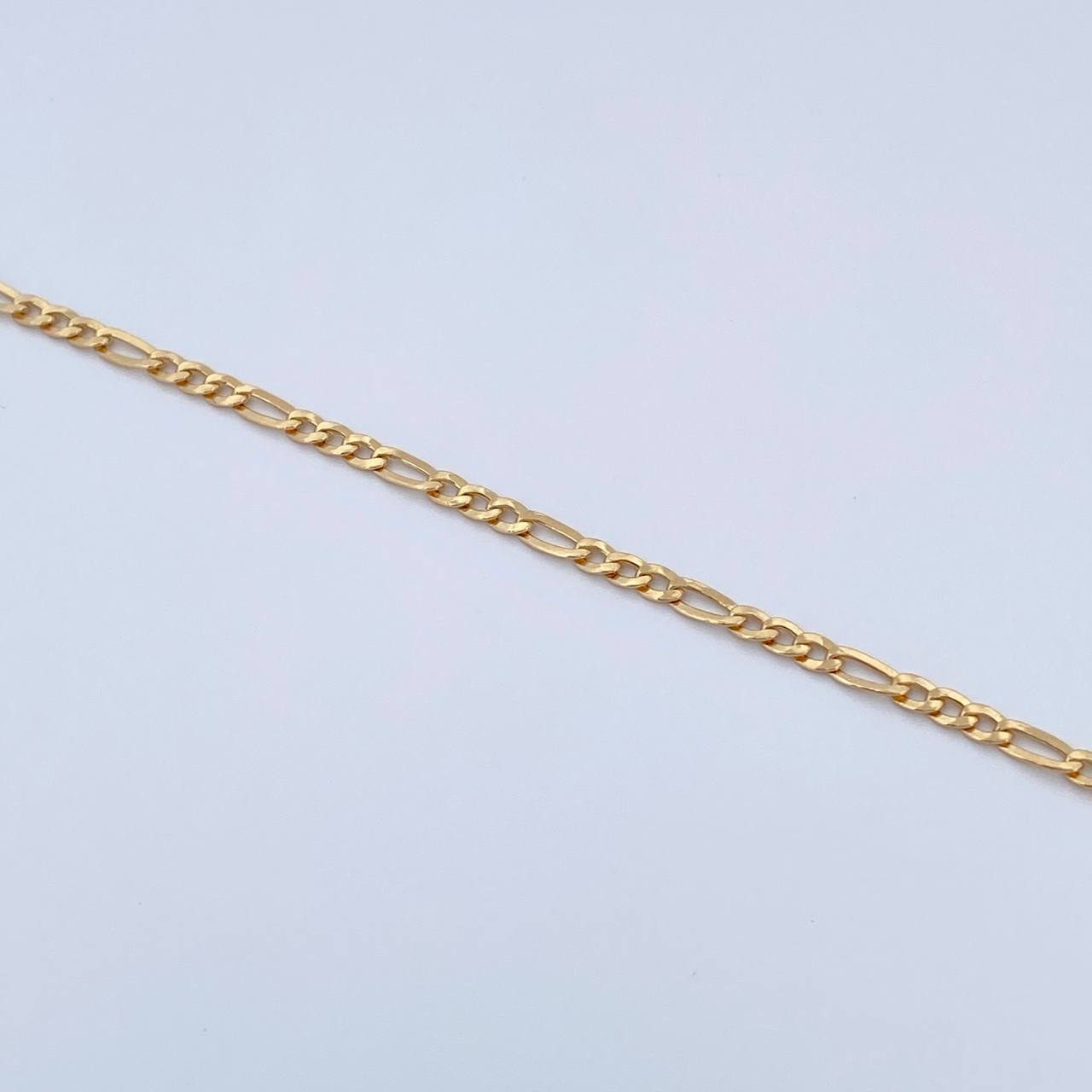 Pulso Figaro 1.7gr / 18.6cm / 2.7mm Oro Amarillo +1 18K $