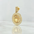 Dije Medalla Corona RX 5.9gr / 3.3cm / Circones Blancos Oro Amarillo 18K *