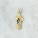 Dije San Judas Tadeo 1.55gr / 2.8cm / Circones Blancos Y Verdes Dos Oros Negro Amarillo 18K