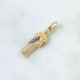 Dije San Judas Tadeo 1.55gr / 2.8cm / Circones Blancos Y Verdes Dos Oros Negro Amarillo 18K