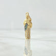 Dije San Judas Tadeo 1.55gr / 2.8cm / Circones Blancos Y Verdes Dos Oros Negro Amarillo 18K