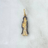 Dije Santa Muerte 1.35gr / 2.8cm / Circones Blancos Negros Oro Amarillo 18K