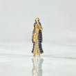 Dije Santa Muerte 1.3gr / 2.8cm / Circones Blancos Negros Oro Amarillo 18K *