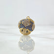 Dije Hongo Animado 2.35gr / 2.2cm / Circones Blancos Negros Y Azules Oro Amarillo 18K
