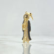Dije Santa Muerte 4.05gr / 4.1cm / Circones Blancos Y Negros Dos Oros Negro Amarillo 18K *