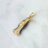 Dije Santa Muerte 3.95gr / 4cm / Circones Blancos Negros Oro Amarillo 18K ©
