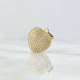 Dije Corazón Cojín 2.9gr / 2.34cm / Circones Blancos Oro Amarillo 18K *