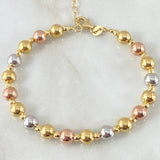 Pulso Aro Bolas Intercaladas 6.8gr / 17cm-20cm / +4 Oro 18K ©