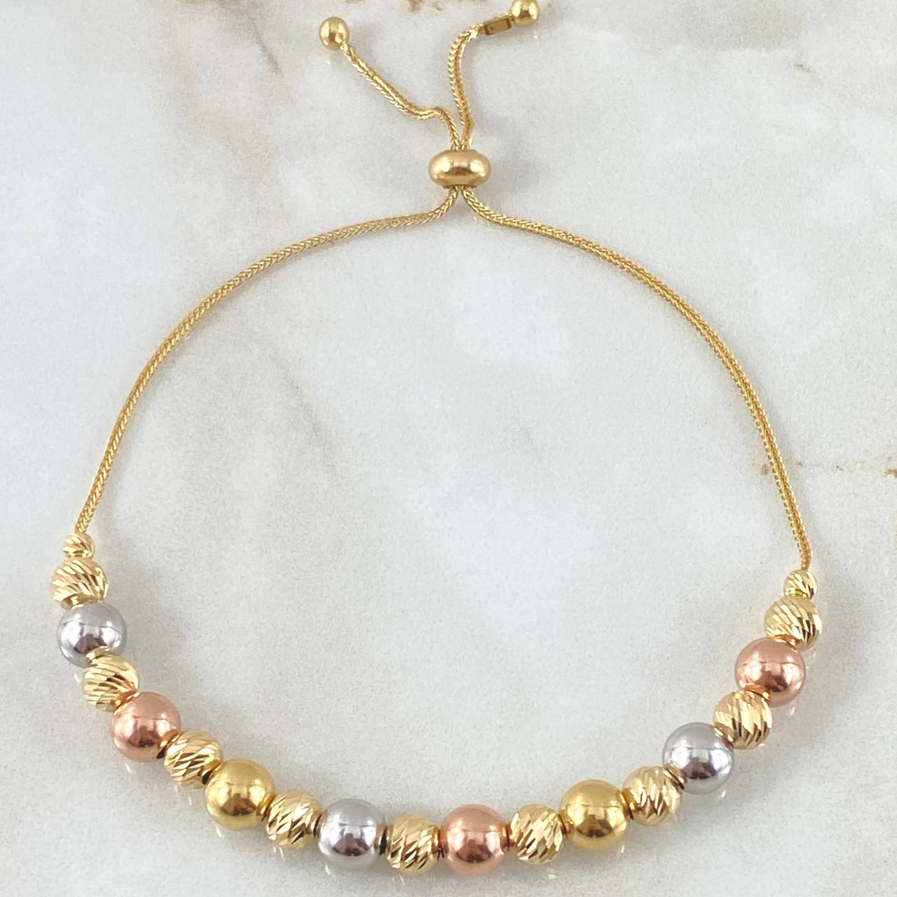 Pulso Bolas Intercaladas 4.85gr / 20cm / +4 Oro 18K ©