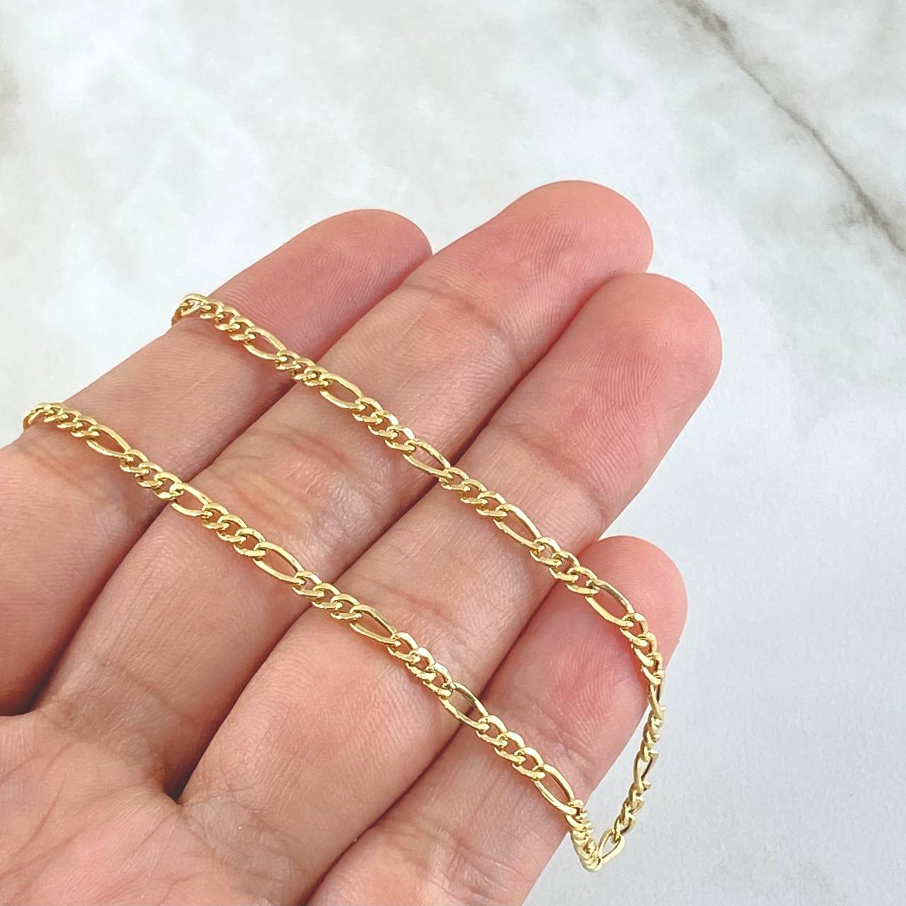 Cadena Figaro 3.7gr / 70cm / +0 Oro 18K