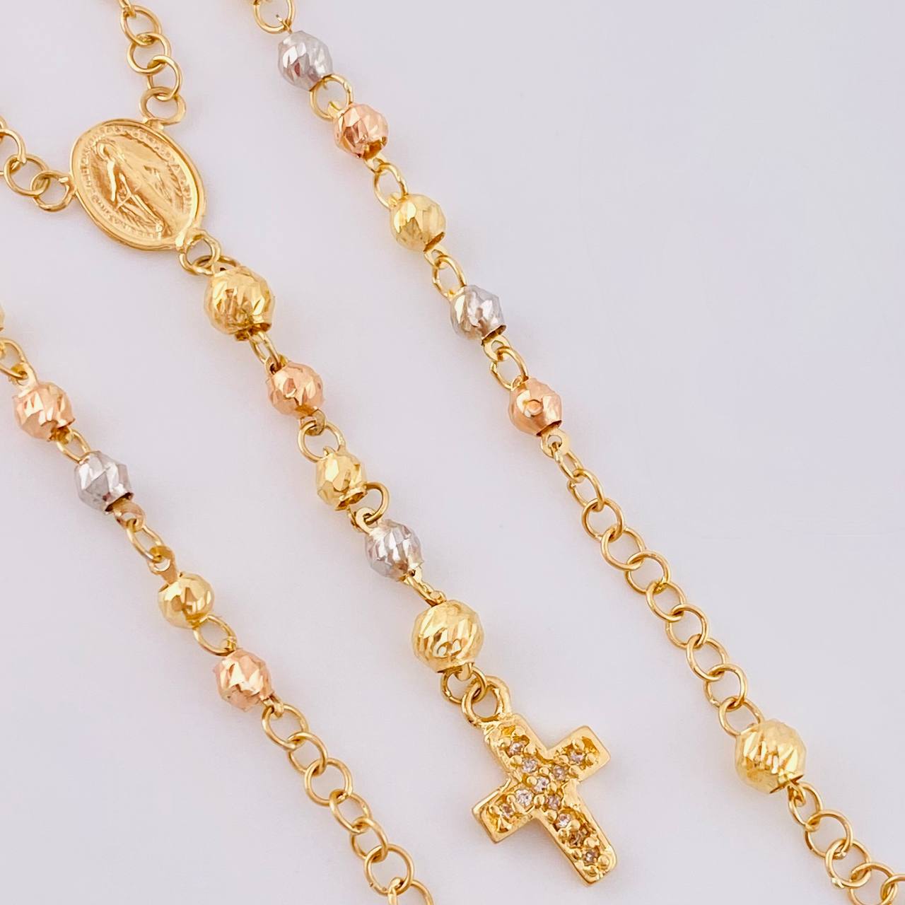 Rosario Virgen Milagrosa 6.75 g / 52.5 cm / 3.4 mm Tres Oros 18K