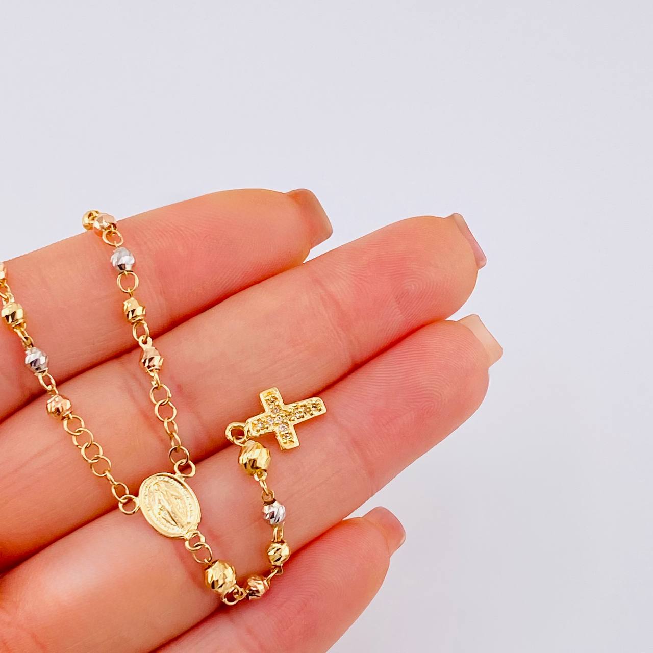 Rosario Virgen Milagrosa 6.75 g / 52.5 cm / 3.4 mm Tres Oros 18K