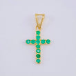 Dije Cruz Esmeraldas 50Pts 0.6 g / 2 cm Oro Amarillo 18K