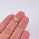 Dije Cruz Burbujas Esmeraldas 12Pts 0.45 g / 1.5 cm Oro Amarillo 18K
