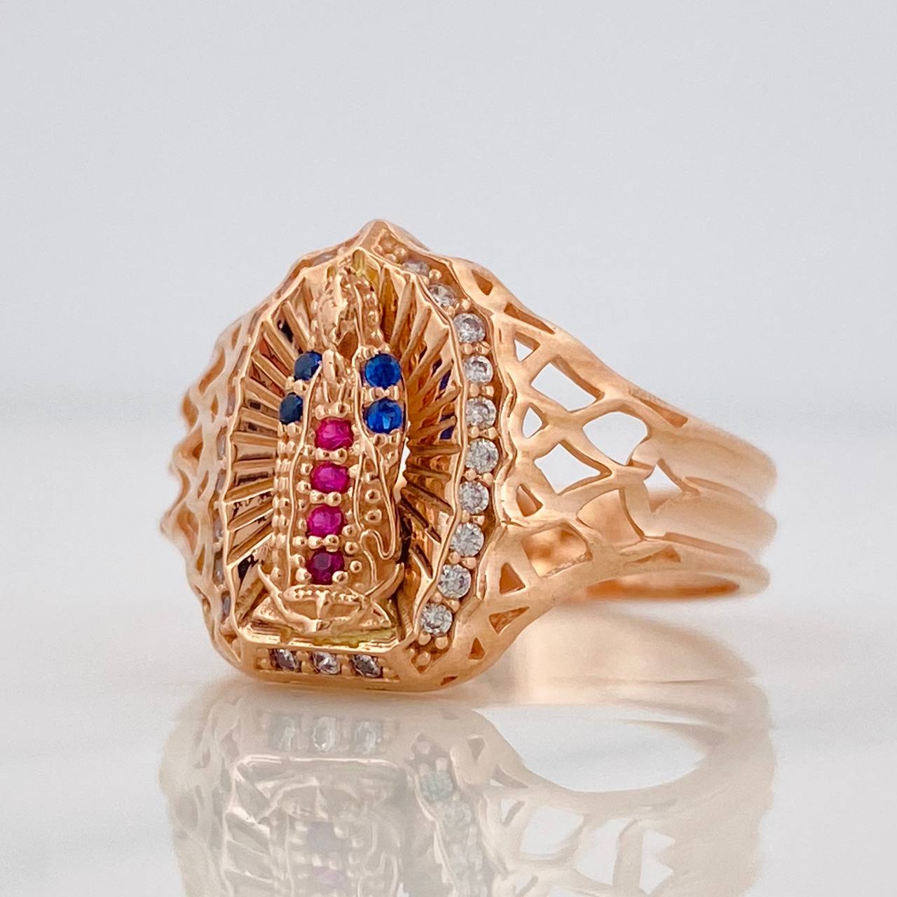 Anillo Virgen Guadalupe 3.35g / T6 1/2 Oro Rosa 18K