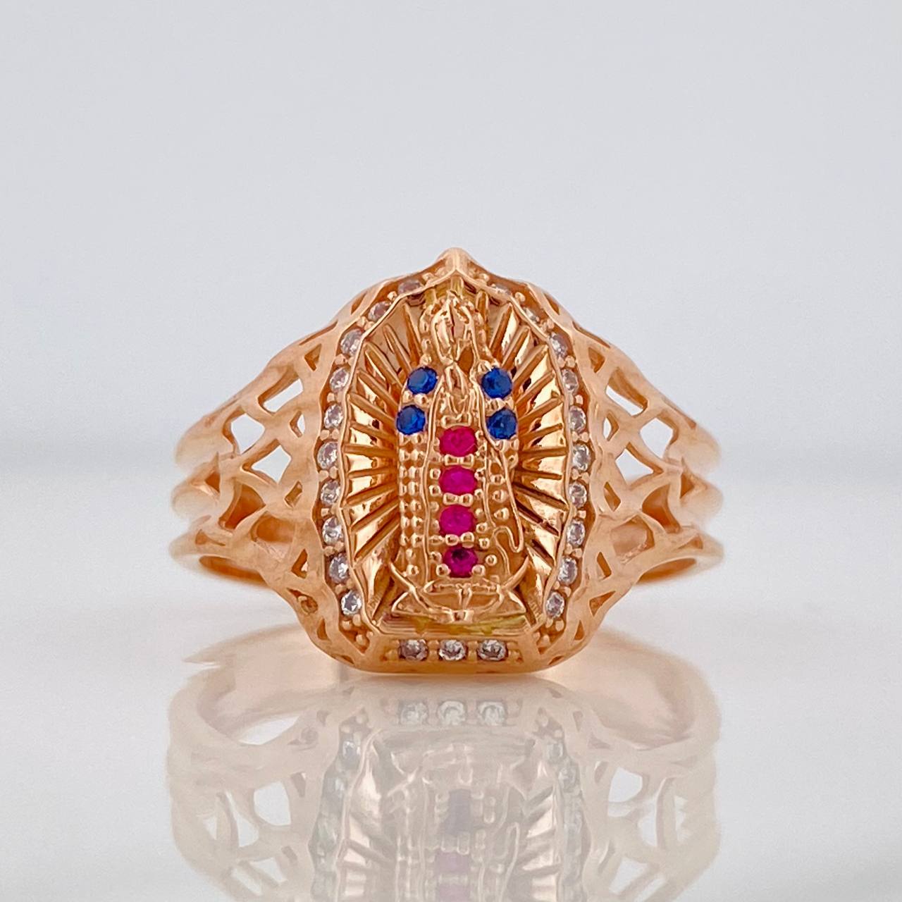 Anillo Virgen Guadalupe 3.35g / T6 1/2 Oro Rosa 18K