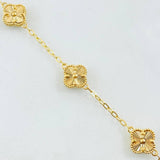 Pulso Trebol Dorado 5.3gr / 17.5cm-19cm / Oro Amarillo Nac.Esp. 18K