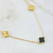 Cadena Trebol Negro-Dorado 10gr / 50cm / Oro Amarillo Nac.Esp. 18K
