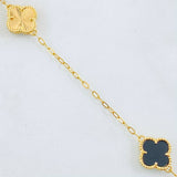 Cadena Trebol Negro-Dorado 10gr / 50cm / Oro Amarillo Nac.Esp. 18K
