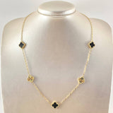 Cadena Trebol Negro-Dorado 10gr / 50cm / Oro Amarillo Nac.Esp. 18K