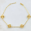 Pulso Trebol Dorado 6.6gr / 18.5cm-20.5cm / Oro Amarillo Nac.Esp. 18K