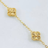 Pulso Trebol Dorado 6.6gr / 18.5cm-20.5cm / Oro Amarillo Nac.Esp. 18K