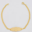 Pulso Bebé Aro Seguido Doble Placa Nube 1.4g / 13.5cm - 14.5cm / 2.2mm Oro Amarillo 18K