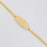 Pulso Bebé Aro Seguido Doble Placa Nube 1.4g / 13.5cm - 14.5cm / 2.2mm Oro Amarillo 18K