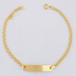 Pulso Bebé Aro Seguido Doble Placa Rectangular 1.35g / 14cm - 15.5cm / 2.2mm Oro Amarillo 18K