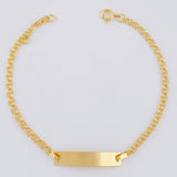 Pulso Bebé Aro Seguido Doble Placa Rectangular 1.35g / 13cm - 14.9cm / 2.2mm Oro Amarillo 18K