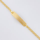 Pulso Bebé Aro Seguido Doble Placa Rectangular 1.35g / 13.5cm - 15.2 cm / 2.2mm Oro Amarillo 18K