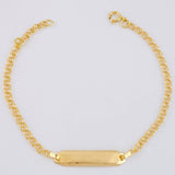 Pulso Bebé Aro Seguido Doble Placa Recta 1.5g / 15cm - 16.5cm / 2.2mm Oro Amarillo 18K