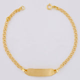 Pulso Bebé Aro Seguido Doble Placa Semi Recta 1.4g / 13cm - 15.3cm / 2.2mm Oro Amarillo 18K