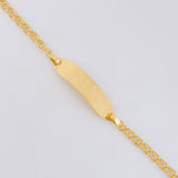 Pulso Bebé Aro Seguido Doble Placa Semi Recta 1.4g / 13cm - 15.3cm / 2.2mm Oro Amarillo 18K