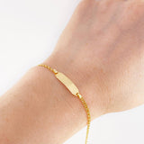 Pulso Bebé Aro Seguido Doble Placa Semi Recta 1.4g / 13cm - 15.3cm / 2.2mm Oro Amarillo 18K
