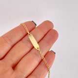 Pulso Bebé Aro Seguido Doble Placa Semi Recta 1.45g / 14.5 cm - 15.5 cm / 2.2mm Oro Amarillo 18K