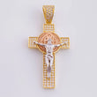 Dije Cruz Cristo San Benito 6.3g / 4.5cm Tres Oros 18K