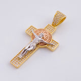 Dije Cruz cristo san benito 5.8g / 4.3cm Tres Oros 18K