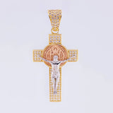 Dije Cruz Cristo San Benito 6.3g / 4.5cm Tres Oros 18K