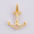 Dije Ancla cristo 5.15g / 3.7cm Dos Oros Amarillo Blanco 18K
