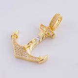 Dije Ancla cristo 5.15g / 3.7cm Dos Oros Amarillo Blanco 18K